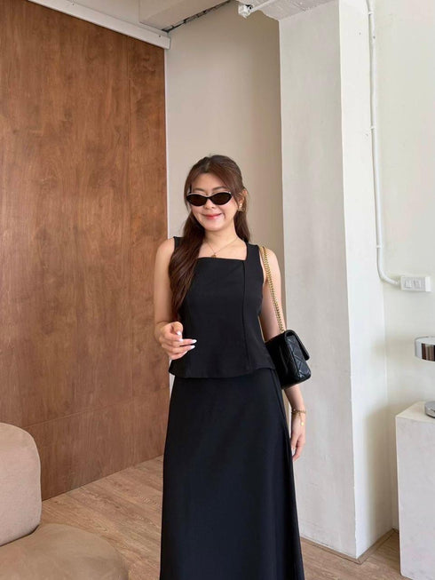 Women Classy Square Top With Skirt Co-Ord Sets